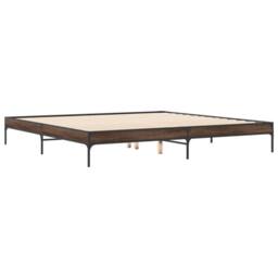 Berkfield Home Bed Frame without Mattress Brown Oak 200x200 cm - thumbnail 3