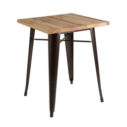 Orsina Versatile Copper Effect Side Table in Powder Coated Metal & Wood, Sturdy Small Table, Sleek Lounge Table in Natural - thumbnail 5