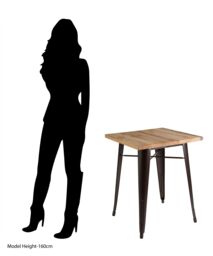 Orsina Versatile Copper Effect Side Table in Powder Coated Metal & Wood, Sturdy Small Table, Sleek Lounge Table in Natural - thumbnail 4