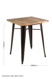 Orsina Versatile Copper Effect Side Table in Powder Coated Metal & Wood, Sturdy Small Table, Sleek Lounge Table in Natural - thumbnail 3