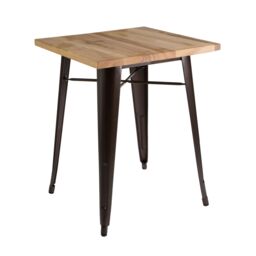 Orsina Versatile Copper Effect Side Table in Powder Coated Metal & Wood, Sturdy Small Table, Sleek Lounge Table in Natural