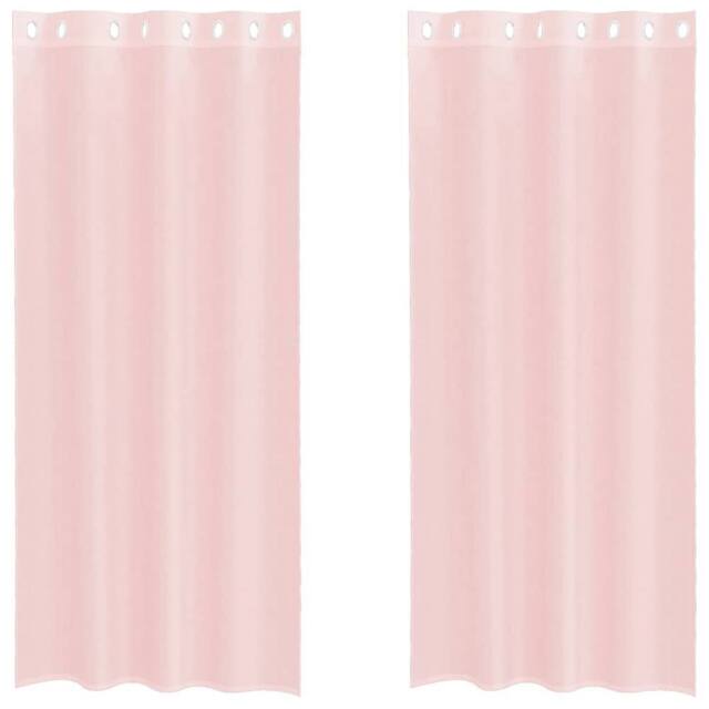 Berkfield Home Voile Curtains with Grommets 2 pcs Light Pink 140x225 cm - image 1