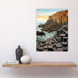 Artery8 The Giants Causeway Artwork Ireland Coastal Cliffs Volcanic Formation Irish Sea Large Wall Unframed Art Poster Print Thick Paper 18X24 Inch - thumbnail 4