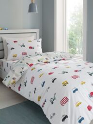 Bianca 'Transport' Cotton Duvet Cover Set in White - Size: Double - thumbnail 2