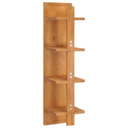 Berkfield Home Wall Mirror with Shelves 30x30x120 cm Solid Teak Wood in Brown - Size: 30 x 30 x 120 cm