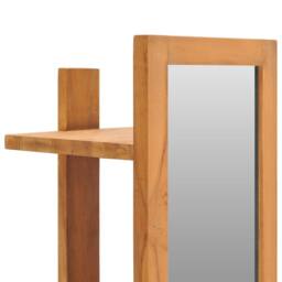 Berkfield Home Wall Mirror with Shelves 30x30x120 cm Solid Teak Wood in Brown - Size: 30 x 30 x 120 cm - thumbnail 4