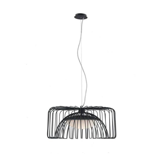 Netlighting COUGAR LED Wire Frame Pendant Ceiling Light Black 1920lm 4000K 50x26cm - Size: 50x26 cm