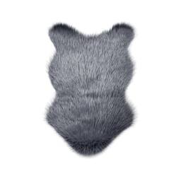 Voltico Faux Fur Sheep Rug - Soft Grey & Silver, 91 × 58 cm in Dark Grey - Size: 100 cm diameter - thumbnail 2