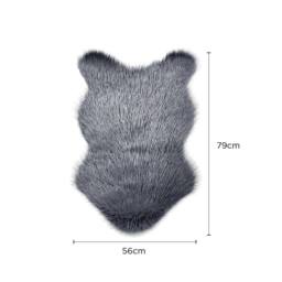 Voltico Faux Fur Sheep Rug - Soft Grey & Silver, 91 × 58 cm in Dark Grey - Size: 100 cm diameter - thumbnail 3