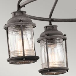 Netlighting Ashland Bay 5 Light Outdoor Chandelier Pendant Lighting Zinc IP44 E27 in Grey - thumbnail 4