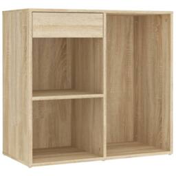Berkfield Home LED Dressing Table with 2 Cabinets Sonoma Oak Engineered Wood in Light Brown - thumbnail 9