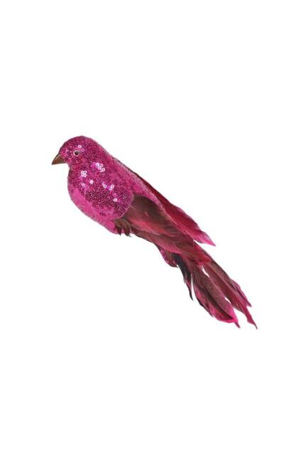 KDMD Hot Pink Sequin & Feather Bird 30cm - image 1
