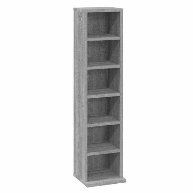 Berkfield Home CD Cabinet Grey Sonoma 21x20x88 cm Engineered Wood - Size: 21 x 20 x 88 cm - image 1