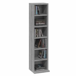 Berkfield Home CD Cabinet Grey Sonoma 21x20x88 cm Engineered Wood - Size: 21 x 20 x 88 cm - thumbnail 4