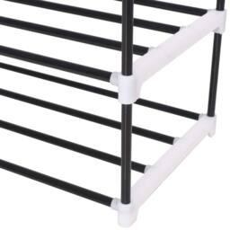 Berkfield Home Shoe Rack with 4 Shelves Metal & Plastic Black - thumbnail 5