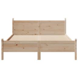 Berkfield Home Bed Frame without Mattress 120x200 cm Solid Wood Pine in Light Tan - Size: Small Double - thumbnail 4