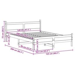 Berkfield Home Bed Frame without Mattress 120x200 cm Solid Wood Pine in Light Tan - Size: Small Double - thumbnail 9