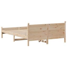 Berkfield Home Bed Frame without Mattress 120x200 cm Solid Wood Pine in Light Tan - Size: Small Double - thumbnail 6