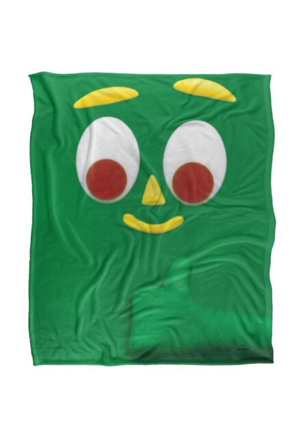 Gumby Big Face Silky Touch Super Soft Throw Blanket 152 X 127 cm in White - image 1