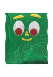 Gumby Big Face Silky Touch Super Soft Throw Blanket 152 X 127 cm in White - thumbnail 1