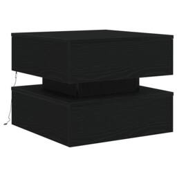 Berkfield Home Coffee Table with LED Lights Black Oak 50x50x40 cm - Size: 50 x 50 x 40 cm - thumbnail 3