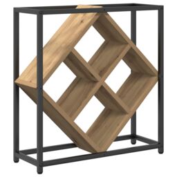 Berkfield Home Wine Rack Artisan Oak 51x18x52, 5 cm Engineered Wood in Brown - thumbnail 5