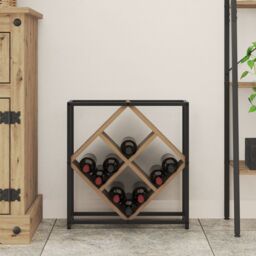 Berkfield Home Wine Rack Artisan Oak 51x18x52, 5 cm Engineered Wood in Brown - thumbnail 4