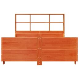 Berkfield Home Bookcase Bed without Mattress Wax Brown 160x200 cm Solid Wood - thumbnail 4