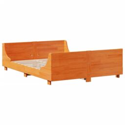 Berkfield Home Bookcase Bed without Mattress Wax Brown 160x200 cm Solid Wood - thumbnail 5