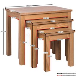 Home Discount Vida Designs Oakridge Nest Of Tables Set Of 3 Storage Living Room in Light Oak - thumbnail 2