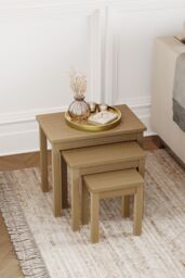Home Discount Vida Designs Oakridge Nest Of Tables Set Of 3 Storage Living Room in Light Oak - thumbnail 7