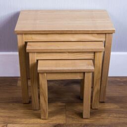 Home Discount Vida Designs Oakridge Nest Of Tables Set Of 3 Storage Living Room in Light Oak - thumbnail 3