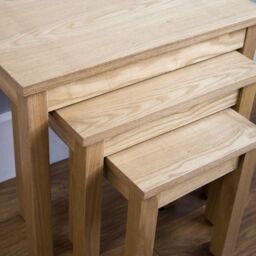 Home Discount Vida Designs Oakridge Nest Of Tables Set Of 3 Storage Living Room in Light Oak - thumbnail 4