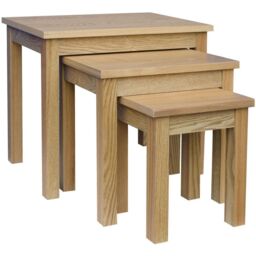 Home Discount Vida Designs Oakridge Nest Of Tables Set Of 3 Storage Living Room in Light Oak - thumbnail 6
