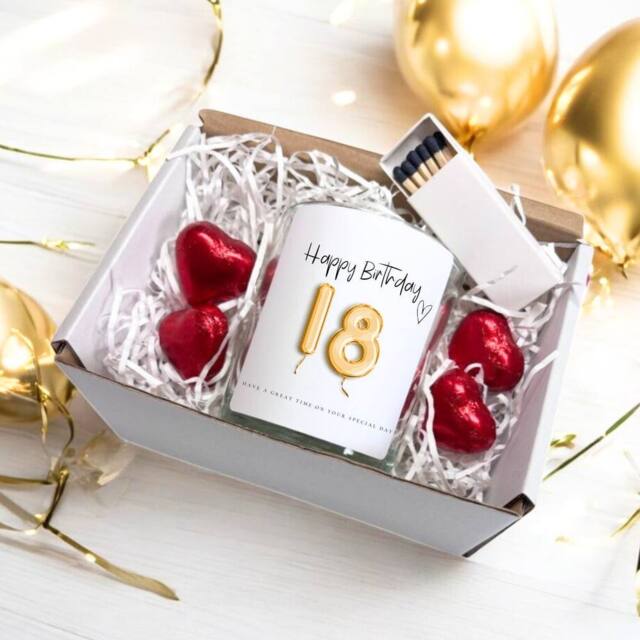 Aye Do Gifts Women's 18th Birthday Gold Balloons Candle Gift Set in White - Size: 1 Pack - image 1