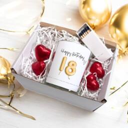 Aye Do Gifts Women's 18th Birthday Gold Balloons Candle Gift Set in White - Size: 1 Pack