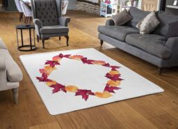 Benjamin Tate Design Diamond Autumn Reath Rug in Natural - Size: Large - thumbnail 2