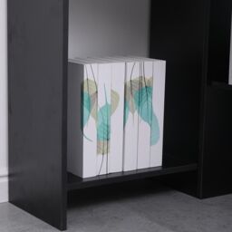 Home Source Wellington Compact Office Computer Corner Desk with Storage Shelves in Black - thumbnail 5