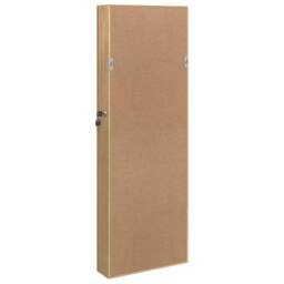 Berkfield Home Mirror Jewellery Cabinet with LED Lights Wall Mounted in Brown - thumbnail 7