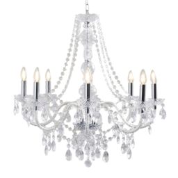 Pagazzi Vivienne 8 Light Chrome & Clear Chandelier Ceiling Pendant in Silver - thumbnail 1