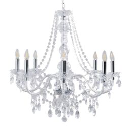 Pagazzi Vivienne 8 Light Chrome & Clear Chandelier Ceiling Pendant in Silver - thumbnail 2