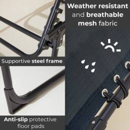 Neo Two Outdoor Folding Sun Loungers in Grey - thumbnail 4