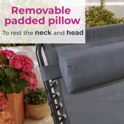 Neo Two Outdoor Folding Sun Loungers in Grey - thumbnail 5