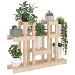 Berkfield Home Plant Stand 104.5x25x77.5 cm Solid Wood Pine in Light Brown - thumbnail 4