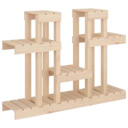 Berkfield Home Plant Stand 104.5x25x77.5 cm Solid Wood Pine in Light Brown - thumbnail 3