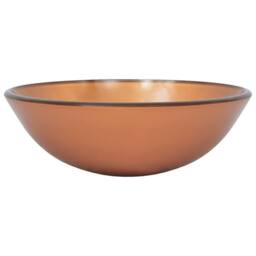 Berkfield Home Durable Bathroom Sink with Tap & Push Drain Brown Tempered Glass - thumbnail 7