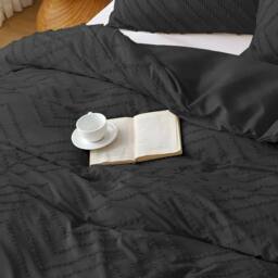 Pamposh Black Tufted Duvet Cover Sets Reversible Bedding Set King Size - Size: Single - thumbnail 5