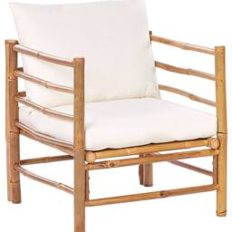 Wyld and Coco Bamboo Armchair with Removable Cushions in White - thumbnail 2