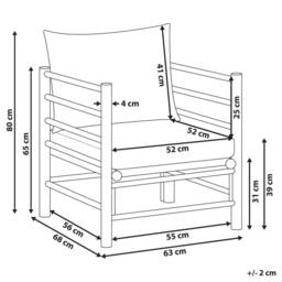 Wyld and Coco Bamboo Armchair with Removable Cushions in White - thumbnail 4