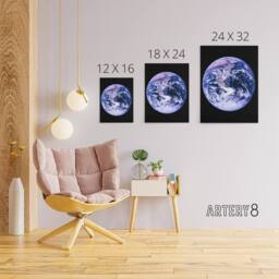 "Artery8 Space NASA Earth Apollo 17 Blue Marble Canvas Wall Art Print - Size: W24"" x H32""" - thumbnail 4